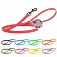 thumbnail image 2 of Dogline Biothane Waterproof Dog Leash Strong Coated Nylon Webbing with Black Hardware Odor-Proof Easy to Clean High Performance for Small or Large Dogs Made in USA 4 or 6 ft Lead, Cherry Red, 2 of 4