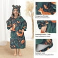 thumbnail image 3 of FORMRS Wearable Blanket Hoodie with Sleeves for Kids Cozy Flannel Sweatshirt, Whimsical Foxes Pattern, 3 of 7