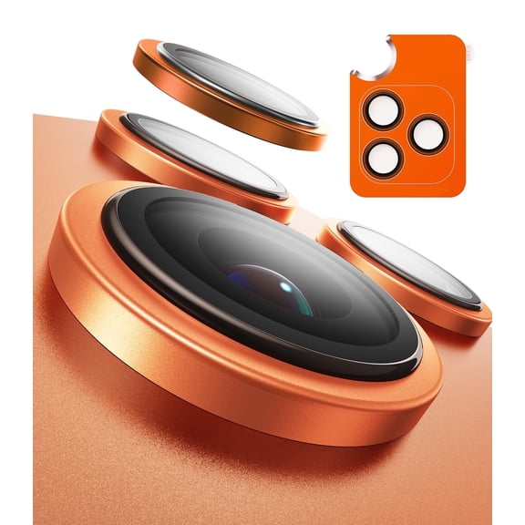 TORRAS Camera Lens Protector for iPhone 17 Pro / 17 Pro Max, 3-Year Durable 9H  Tempered Glass, Clear Invisible Fit, Easy Install, Cosmic Orange