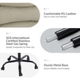 thumbnail image 4 of Modern Home Office Desk Task Chair Adjustable and Faux Leather Upholstered Ivory, 4 of 10