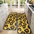 thumbnail image 4 of Kitchen Rugs Sets Of 2,Yellow and Black Of Leopard Print Anti Fatigue Kitchen Mat Rugs Non Slip Washable,Decorative Kitchen Floor Mats for Kitchen,Sink,Laundry,17"x47"+17"x47", 4 of 5