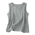 thumbnail image 4 of Tisuna Little Girls Summer T-Shirts Solid Color Sleeveless Crew Neck Tops Comfortable Lightweight Toddler Youth Kids Casual Dailywear Grey Size 9-10 Years, 4 of 6