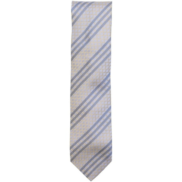 Dolcepunta Cravate en Soie Géométrique Irisée Bleu Or pour Hommes - Taille Unique