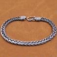 thumbnail image 4 of K-KED Real 925 Sterling Silver Bracelet For Men Women 5mm Weave Curb Link 7.5 to 8.2''-19cm/7.5inch-11-12g, 4 of 6