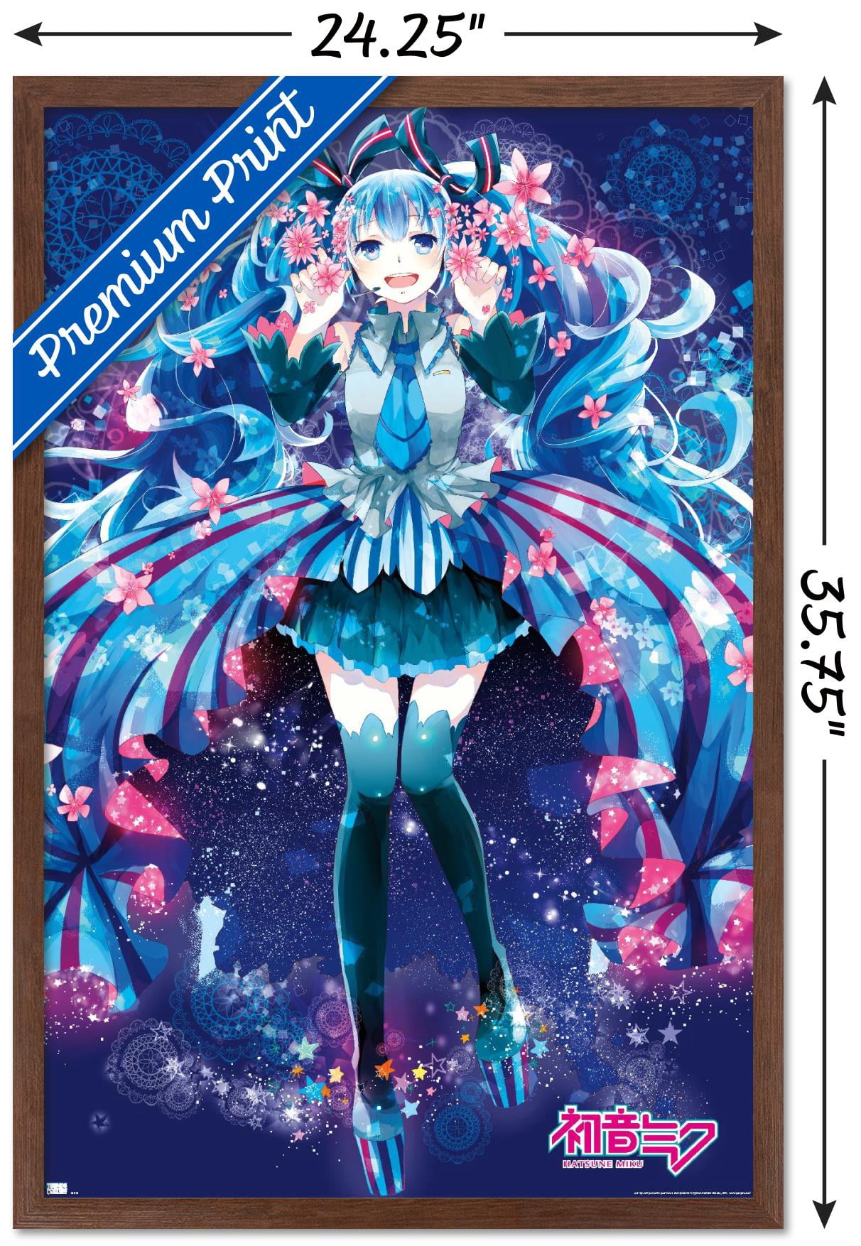 Hatsune Miku - Flowers Wall Poster, 22.375" x 34", Framed