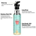 thumbnail image 3 of Yayeee 20oz Insulated Water Bottle Double Wall Stainless Steel with Flip Straw Lid, Blue Beach Pattern, 3 of 7