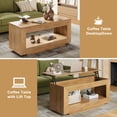 thumbnail image 5 of GUNAITO Lift Top Coffee Table with Storage, Wooden Convertible Coffee Table for Living Room, Center Table, Natural wood, 5 of 9