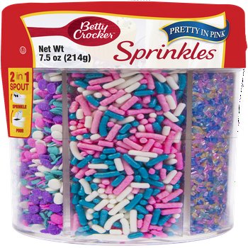 Betty Crocker Dessert Sprinkles, Pretty in Pink Colors, 7.5 Ounces