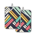 thumbnail image 7 of Yayeee Pot Holders Kitchen Heat Resistant with Pocket 7"x9.8" Cotton Oven Cooking Hot Pads, Red Geometric, 7 of 7