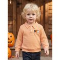 thumbnail image 5 of RUINIXCW Toddler Baby Boy Girl Halloween Shirts Outfit Infant Baby Boys Girls Fall Sweatshirt Clothes Pumpkin Grimace Ghost Long Sleeve Waffled Striped Lapel Half Button Pullover Shirt Tops, 5 of 9