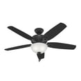thumbnail image 2 of Hunter - Builder Indoor Ceiling Fan With Light, 52-inch, Matte Black, Traditional-style, 3-speed WhisperWind Motor, 52386, for living rooms, bedrooms, home offices, kitchens, 2 of 13