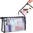 thumbnail image 4 of Bolsa impermeable para artículos de tocador, ideal para vacaciones y baño. Bolsa de maquillaje de viaje transparente, 4 of 6