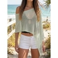 thumbnail image 6 of LMLYSoH Women's Knitted Poncho Fashion Lightweight Solid Color Off One Shoulder Shawl Wrap for Beach Party, 6 of 9