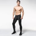thumbnail image 5 of IWRICH Men's Tight Sportswear Gym Workout Running Leggings Camo Sports Workout Pants 04-Grey M, 5 of 8