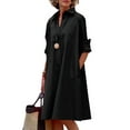 thumbnail image 2 of Chouyatou Women's Spring Summer Button-Down Shirt Dress Loose A-Line Midi Shift Tunic Dress, 2 of 4