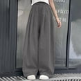 thumbnail image 2 of BLCHUNen Clothes for Girls Wide Leg Pleated Pants Elastic High Waisted Cooling Casual Solid Color Trousers, 2 of 4