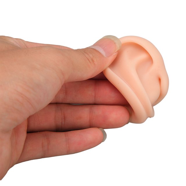 Nose and Ear Model, Soft Silicone Model, Reusable Body Practice Model for Suture, 3D Educational Simulation Props