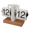 thumbnail image 1 of Retro Flip Down Clock Digital Folding Clock with Thick Wooden Base Minimalist Mechanical Auto Flip Clock Desk Clock Table Clock 12H for Home Office, 1 of 7