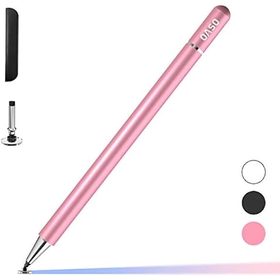 Pen for Samsung Tablet, Capacitive Disc Tip Stylus Pencil & Magnetic Cap Compatible with Apple iPad pro/iPad 6/7/8th/iPhone, Samsung Galaxy Tab A7/S7, Chromebook/Nintendo Switch (Pink)