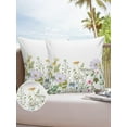 thumbnail image 6 of Outdoor Throw Pillow Covers, Wildflowers Spring Watercolor Flower Floral Print Plants Waterproof Pillowcases Cushion Covers Cases for Patio Couch Bench, Pack of 2 Square, 16"X16", 6 of 6