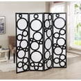 thumbnail image 2 of Roundhill Furniture Arvada 4-Panel Wood Room Divider w/Circle Pattern in Black, 2 of 5