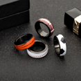 thumbnail image 3 of Pink 4 estilos de acero inoxidable de 8mm de ancho, Spinner giratorio para baloncesto, fútbol, ​​voleibol, Rugby, anillo de diseño, Kit de alianzas de boda geniales, 3 of 4