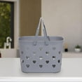 thumbnail image 6 of Wxqbjtam Beach Tote Bag Creative Storage Basket Easy to Clean Portable with Holes Bathing grey, 6 of 9