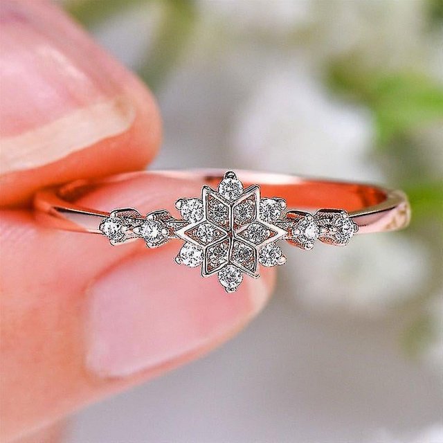 Anillo de copo de nieve YONGSHENG Flor circón Boda Mujer