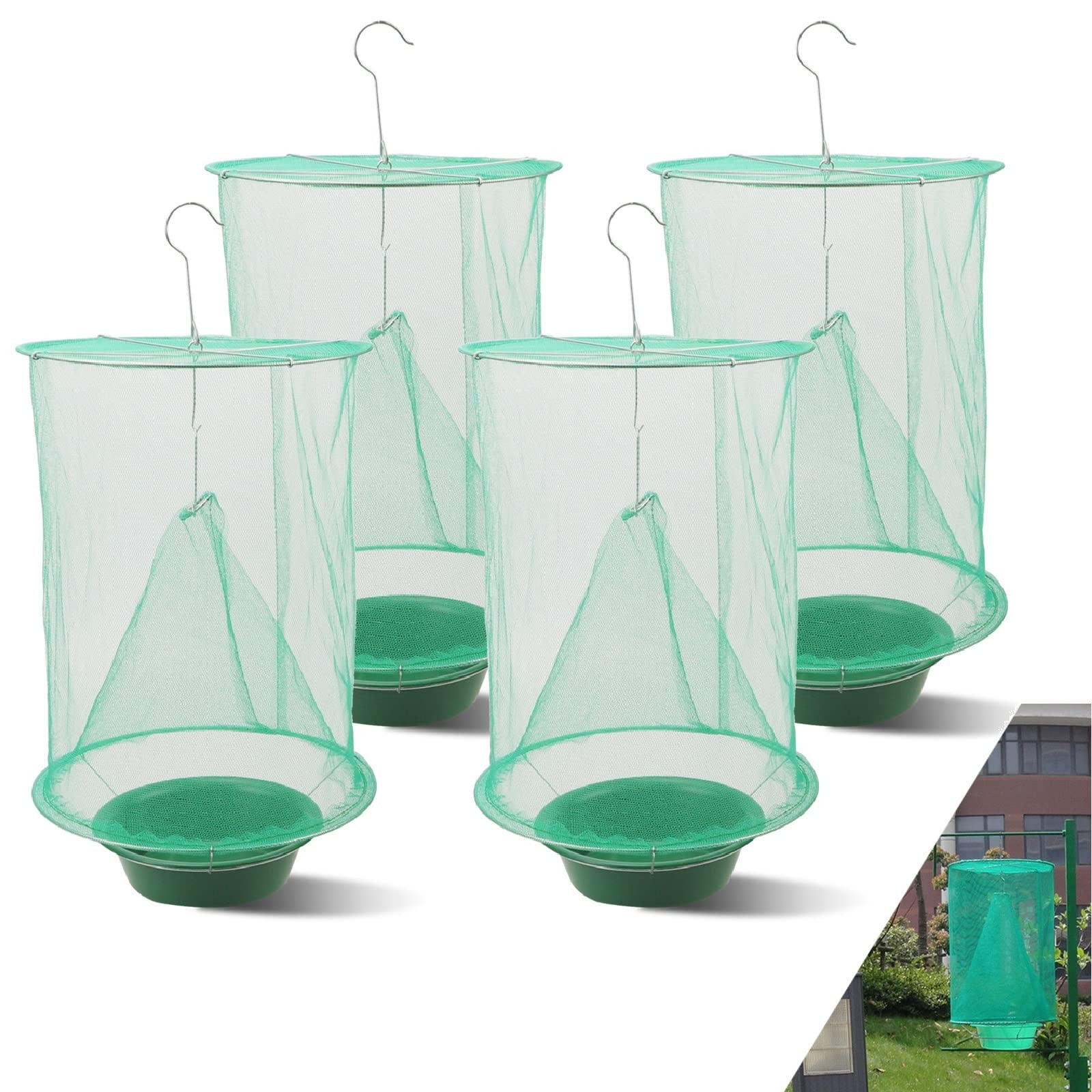 Ranch Fly Trap Outdoor Fly Catcher, Reusable Fly Traps Hanging Cages ...