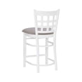 thumbnail image 6 of Linon Neville 24" Counter Stools, Set of 2, Classic White with Light Gray Fabric, 6 of 11