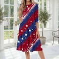 thumbnail image 2 of BOMYJESK 4th Of July Dresses for Women American Flag Floral Maxi Dresses Boho Independence Day Summer Dresses Beach Long Dresses Elegant Classy Party Apparel Deep Red XL, 2 of 7