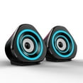 thumbnail image 1 of Home Speaker Set Desktop PC Computer Speakers 3.5mm Wired Laptop Speakers USB Powered Sound Box with Blue Atmospheric Lights, 1 of 9