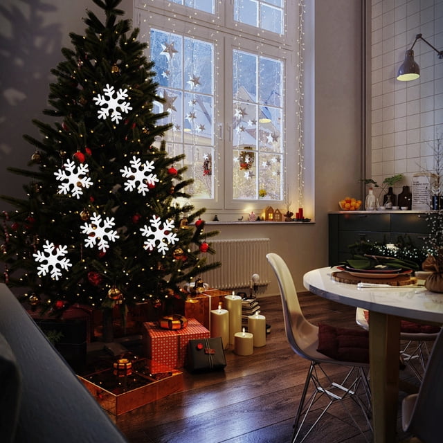 Adornos navideños Copos de nieve de espuma Colgantes para árbol de Navidad Colgantes con textura hechos a mano Ilumina cada centímetro de la Nochebuena