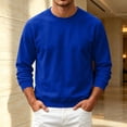 thumbnail image 5 of YNGKMEA Men's Sweatshirt Crewneck Sweatshirt Loose Solid Color Long Sleeve Pullover Top, 5 of 6