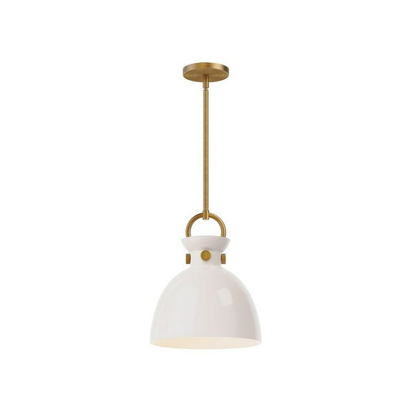 PD411811AGGO-Alora Lighting-Waldo - 1 Light Pendant with Glass-12.75 Inches Tall and 10.5 Inches Wide-Aged Gold Finish-Opal Glass Color