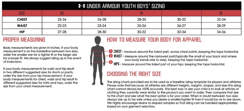 under armour large sizes