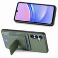 thumbnail image 2 of SaniMore for Samsung Galaxy A15 Case, PU Leather Carbon Fibre Anti-scratch Adjustable Stand Card Slots [RFID Blocking] Shockproof Anti-fall Anti-fingerprint Wallet Shell for Men Women, Green, 2 of 10