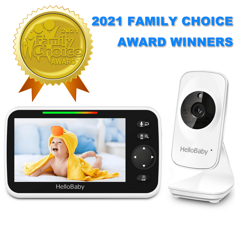 HelloBaby Video Baby Monitor with Remote Camera Pan-Tilt-Zoom, 3.2'' Color  LCD Screen, Infrared Night Vision, Temperature Display, Lullaby, Two Way