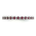 thumbnail image 3 of Auriga Fine Jewelry 925 Sterling Silver Created Ruby Eternity Ring for Women Size 8, 3 of 6