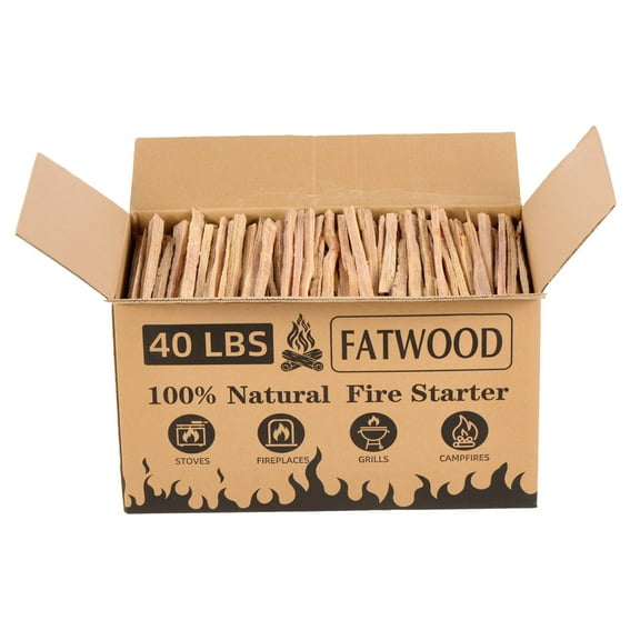 Deiokin 40 Lbs Fatwood Fire Starter Sticks, 100% Natural Pine Kindling for Campfire, Fireplace, Wood Stove, Grill, Bonfires & Emergency Prep