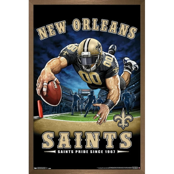 NFL New Orleans Saints - End Zone 17 Wall Poster, 22.375" x 34", Framed