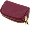 thumbnail image 4 of LAICAIW Mini Coin Purse Three Zipper Faux Leather Small Wallet Change Pouch Square Card Holder Purse,Rose Purple, 4 of 6