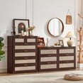 thumbnail image 3 of Leyaoyao Vertical Dressers for Bedroom, 6 Drawers Dresser with Textured Metal Handles, Adult Wood Storage Cabinet for Living Room, Grey White, 3 of 9