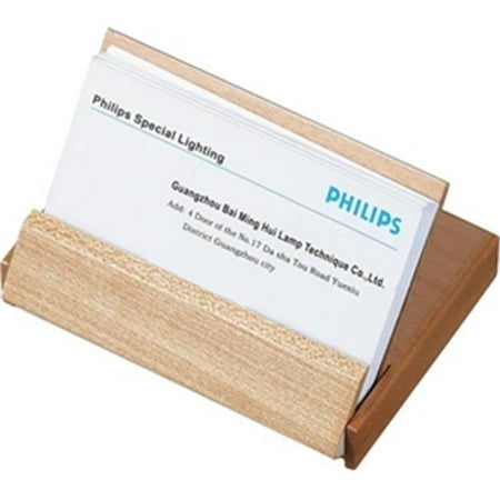 Visol Products V803B Arolla Natural Maple Wood and Rosewood Desktop Business Card Holder