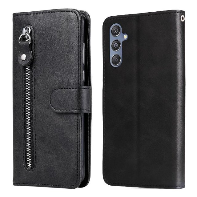 Estuche de Cuero PU con Cierre para Samsung Galaxy M34 5G , Funda Protectora con Billetera y Correa