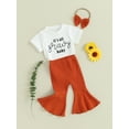 thumbnail image 4 of Toddler Baby Girl Bell Bottoms Outfit 6M 12M 18M 24M 3Y 4Y Floral Pullover T-shirt Top Flare Pants Bubble Clothes Set 2Pcs, 4 of 9