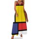 thumbnail image 1 of Vestido sin mangas con composición abstracta de Mondrian Vestido vintage de cumpleaños Vestido largo para mujer, 1 of 7