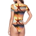 thumbnail image 4 of Fotbe Women Short Sleeve Bodysuit Round Neck Starfish Sunset Sea Beach Bodysuit For Women Round Neck Scoop Neck Long Sleeve Stretch Tops Jumpsuit-Medium, 4 of 9