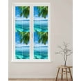 thumbnail image 2 of Window Privacy Film Ocean Stained Glass Window Film Decorative Sun Block Window Cover Blue Sky Palm Tree Beach Scenery Forest Shore Window Clings Static Adhesive Sticker for Bathroom 17.7"x78.7", 2 of 7