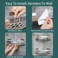 thumbnail image 4 of Estante de baño de aleación de aluminio para champú, organizador de almacenamiento de maquillaje, estante de ducha, accesorios de baño sin taladro, estante de esquina de pared, 4 of 4